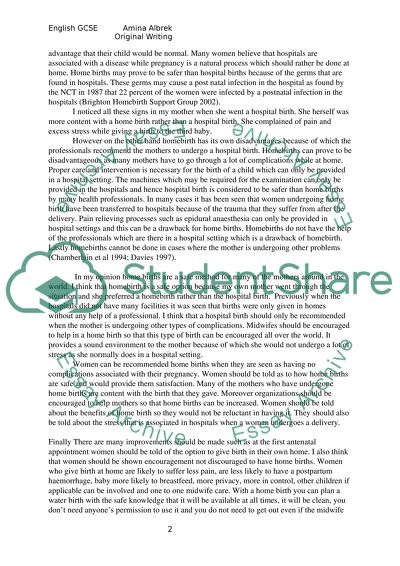 Home Birth (personal writing)