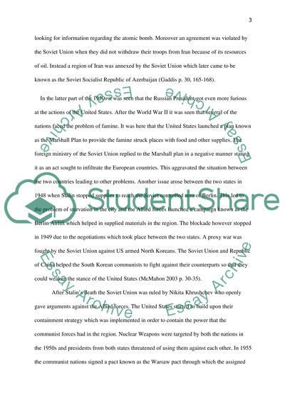 Analysis of The Cold War