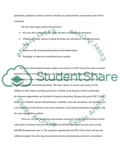 Target Market and Competitive Analysis - Off 2 Gran Grans