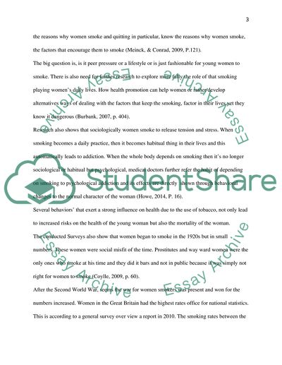 The Habit of Women Smoking in the Society: Trends of Smoking and Diseases Related to Smoking