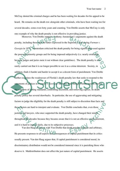 The Role of Death Penalty