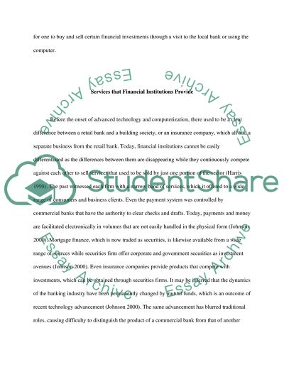 Defining Financial Services