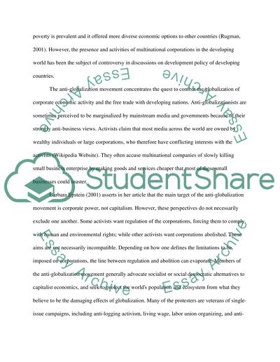 Multinational Corporations and Globalization: Necessary Evils