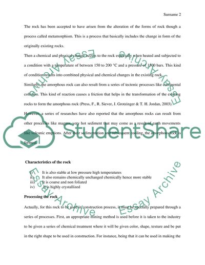 Processing the Igneous Rock
