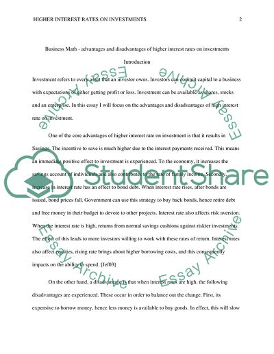 Advantages and Disadvantages of Higher Interest Rates on Investments