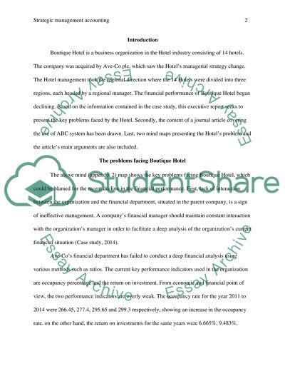 Strategic Management Accounting - Boutique Hotel