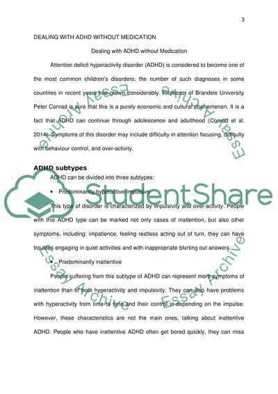 Dealing with ADHD without Medication