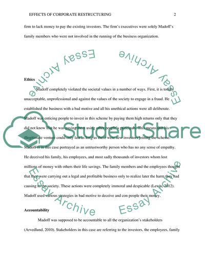 Effects of Corporate Restructuring