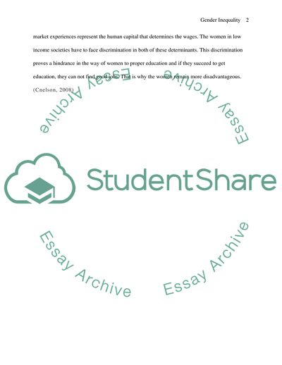 Gender Inequality: A Link between Women and Poverty