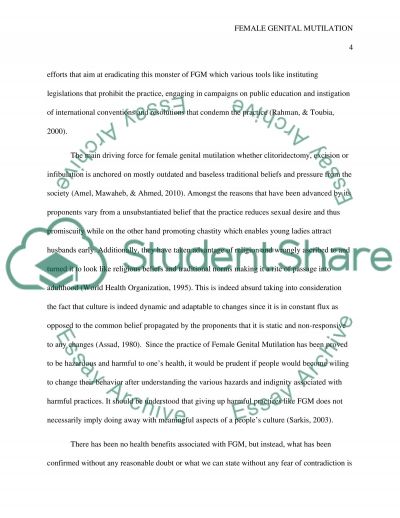 Narrative Essays Female Genital Mutilation Essay Example Topics And Well Written Female Genital Mutilation Essay Example Text Preview Capital Punishment Argument Essay also Arthur Miller Essays Female Genital Mutilation Essay Nursing Human Reproductive Health Bullying In Schools Essay