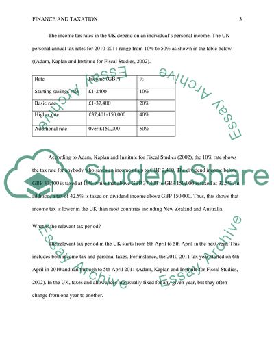 The U.K taxation system