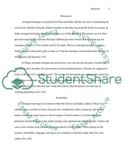 Arranged Marriages within the Indian and Chinese Cultures