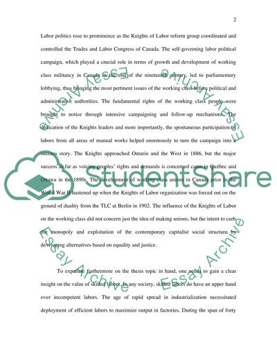 History of Canadian Labor