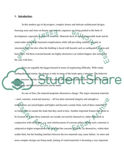 Fire Resistant Properties of Different Structural Materials