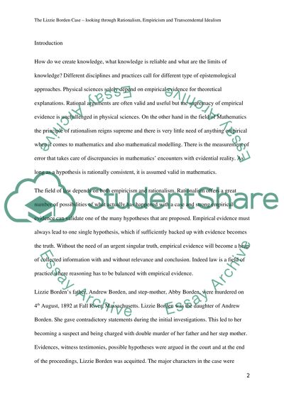 Paper: Rationalism, Empiricism, and Transcendental Idealism