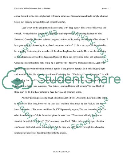 King Lear by William Shakespeare: Sight vs. Blindness