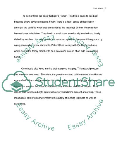 Analysis of Nobodys Home Book by Gass