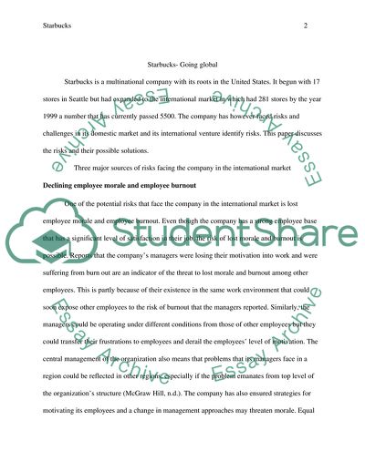 Starbucks - going global fast