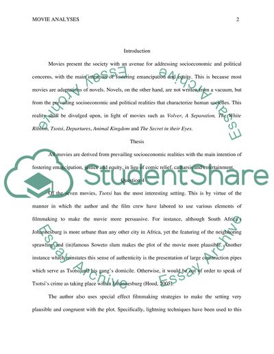 All Movies Are Derived from Prevailing Socioeconomic Realities with the Main Intention of Fostering Emancipation