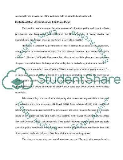 The New Labour party and Childhood Education