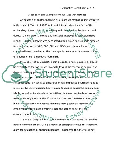 Description of Four Research Methods