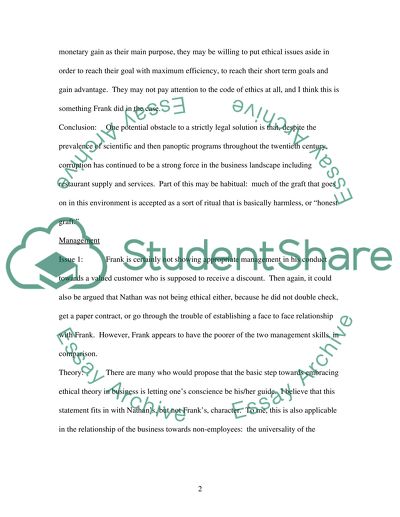 The Business Relationship between Nathan and Frank