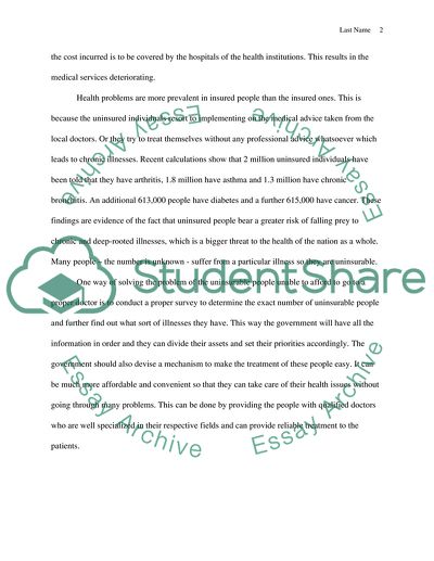 The Issues Caused by Uninsured People