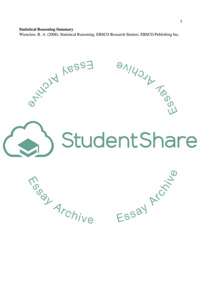 Statistical Reasoning Summary