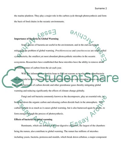 Global warming and bacteria