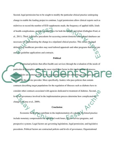 Implementing a Clinical Practice Change
