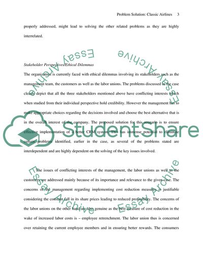 The Problems and the Management at Classic Airlines