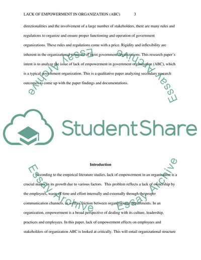 Problem of Lack of Empowerment in Organization