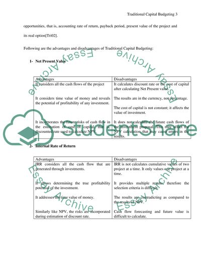 Corporate Finance: Traditional Capital Budgeting