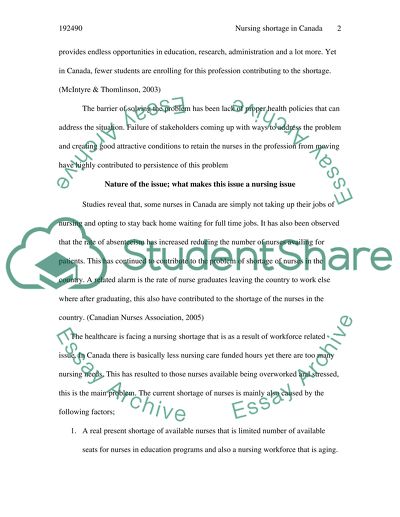 Nursing Shortage in Canada