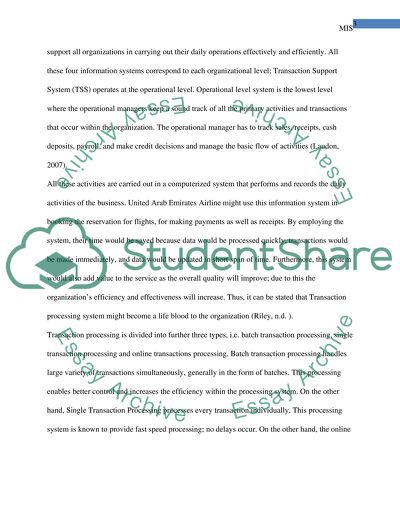 Management Information System and Operation Unit