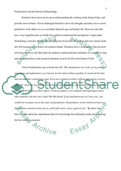 The Pursuit of Knowledge in Frankenstein