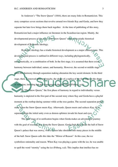 H. C. Andersen and Romanticism