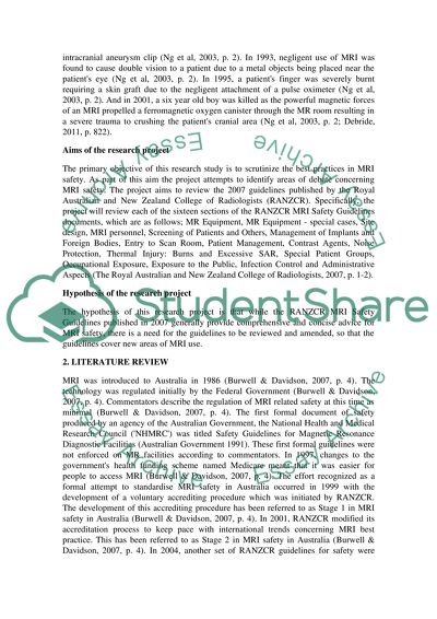 Magnetic Resonance Imaging Safety Protocol