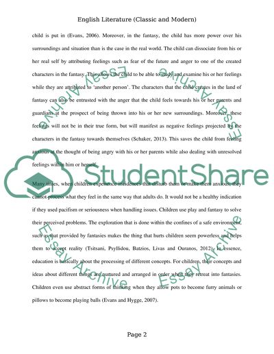 Fantasy in Childrens Picture Books is a Factor in the Exploration of Developmental Themes