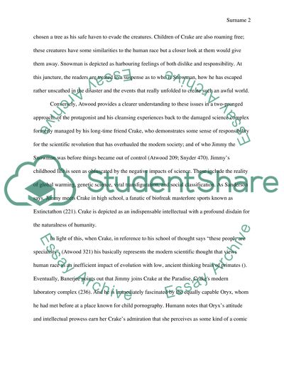 Risks of Modernity in Oryx and Crake by Margret Atwood