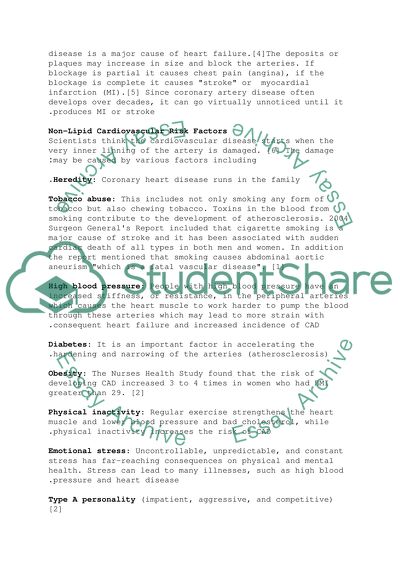 Blood Flow and cardiovascular Disease, non lipid cardiovascular risk factors