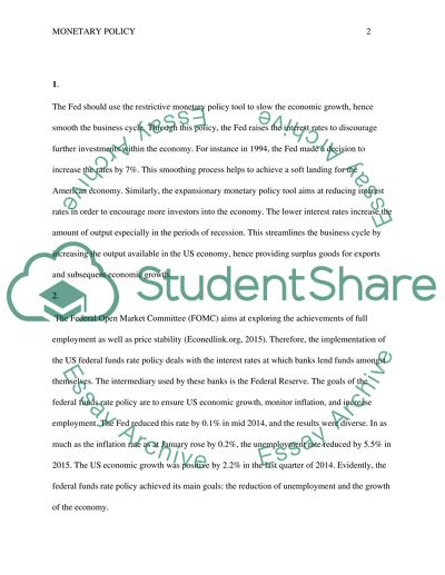 The Federal Reserve and Monetary Policy