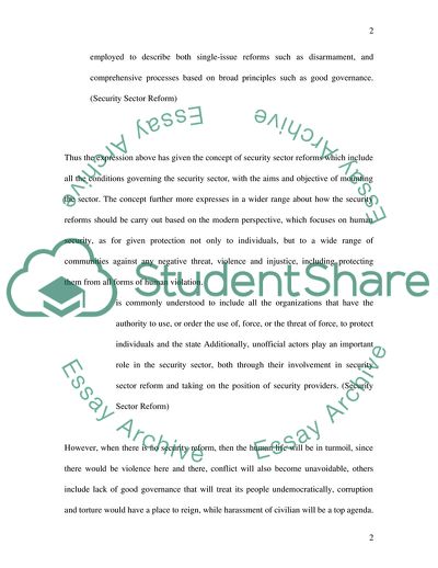 Security Sector Reform