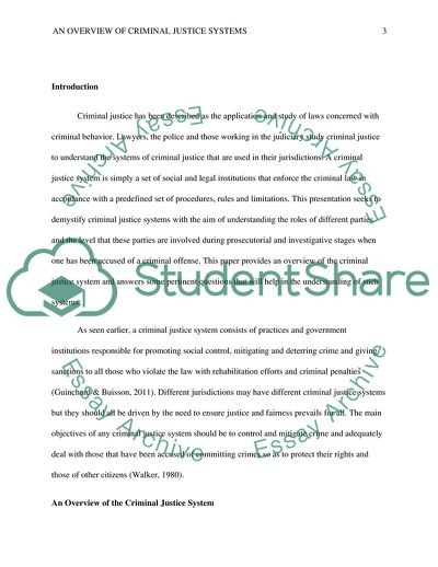 An Overview of Criminal Justice Systems