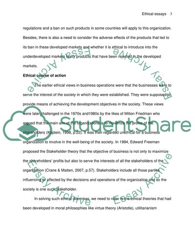 Ethical Course of Action