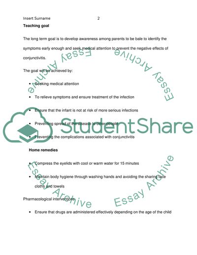 Teaching Plan for Patients with Pediatric Conjunctivitis