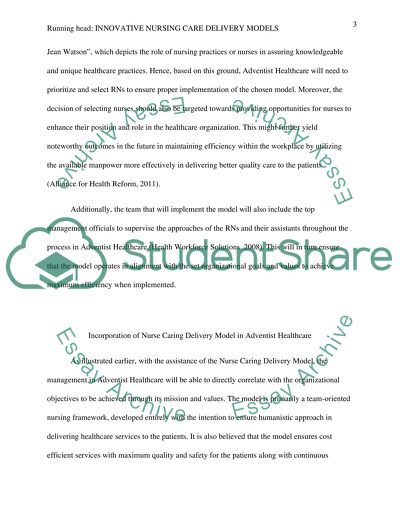 Innovative Nursing Care Delivery Models