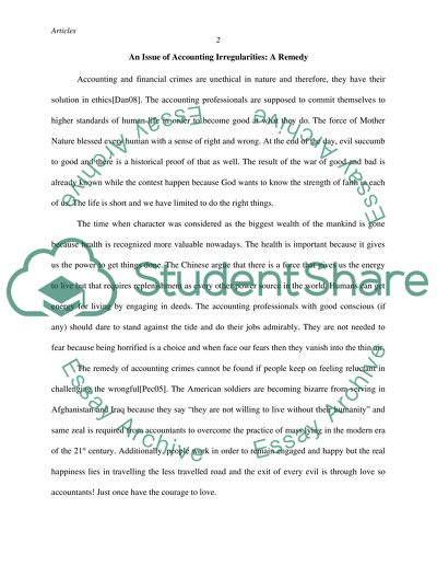 A Problem in the Field of Finance