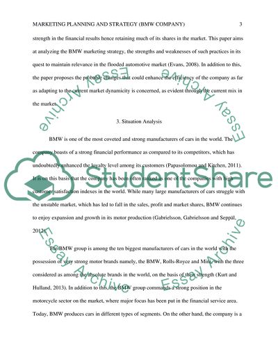 Marketing Planning and Strategy for BMW Company