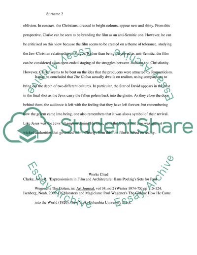 The Golem as a German Expressionist Film